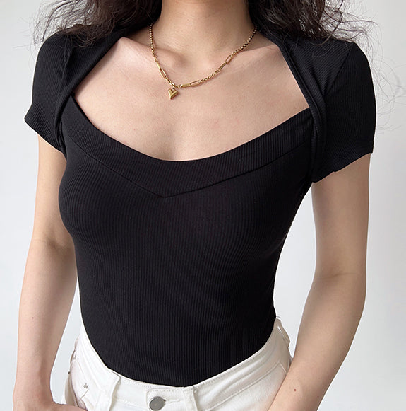 Basics Cross Shoulder Top