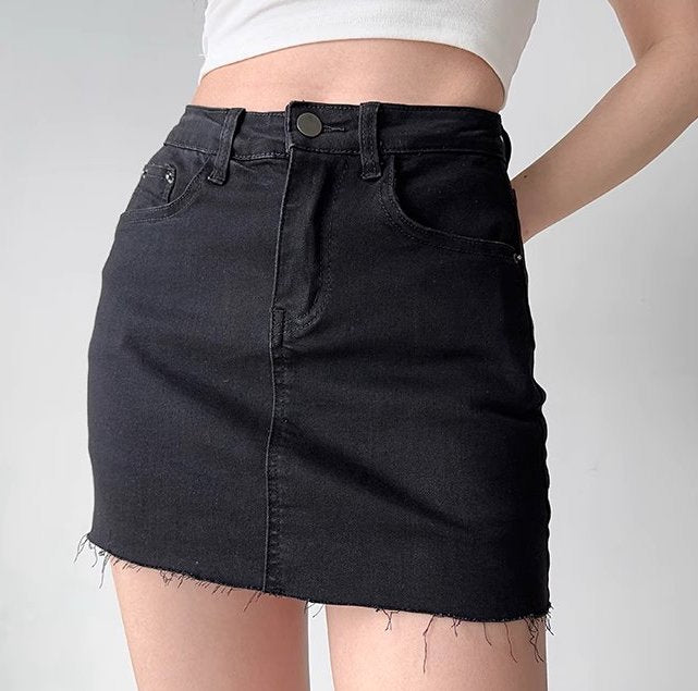 Cowgirl Distressed Denim Skirt