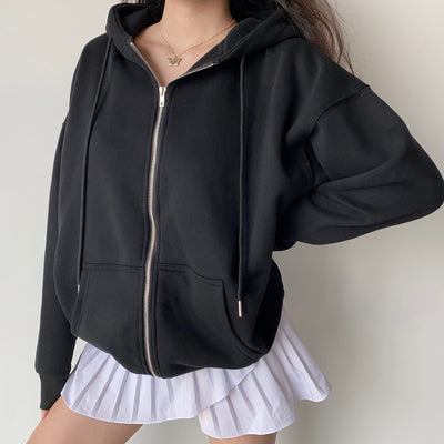 Basics Boyfriend Zip Up Hoodie