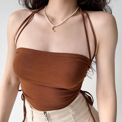 Dual Drawstring Halter Camisole