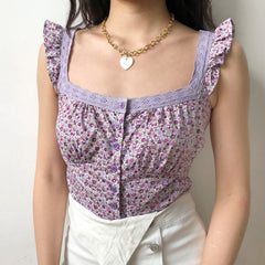 Amelie Floral Lace Tank ~ HANDMADE