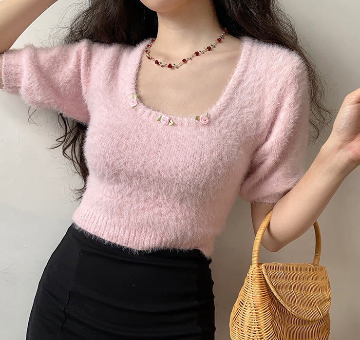 Daphne Rosette Pullover Sweater