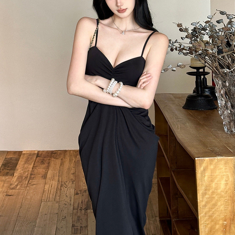 Slimming Halter Waist-Baring Hollow Dress