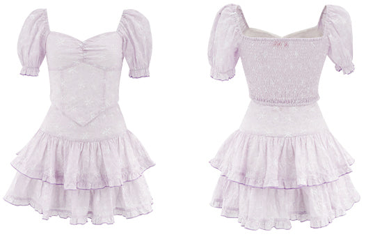 Lavender Lover Jacquard Two-Piece Set ~ HANDMADE