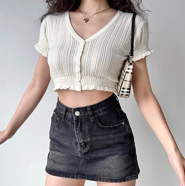 Capri Denim Mini Skirt