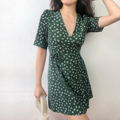 Argentina Wrap Dress // Chive Green