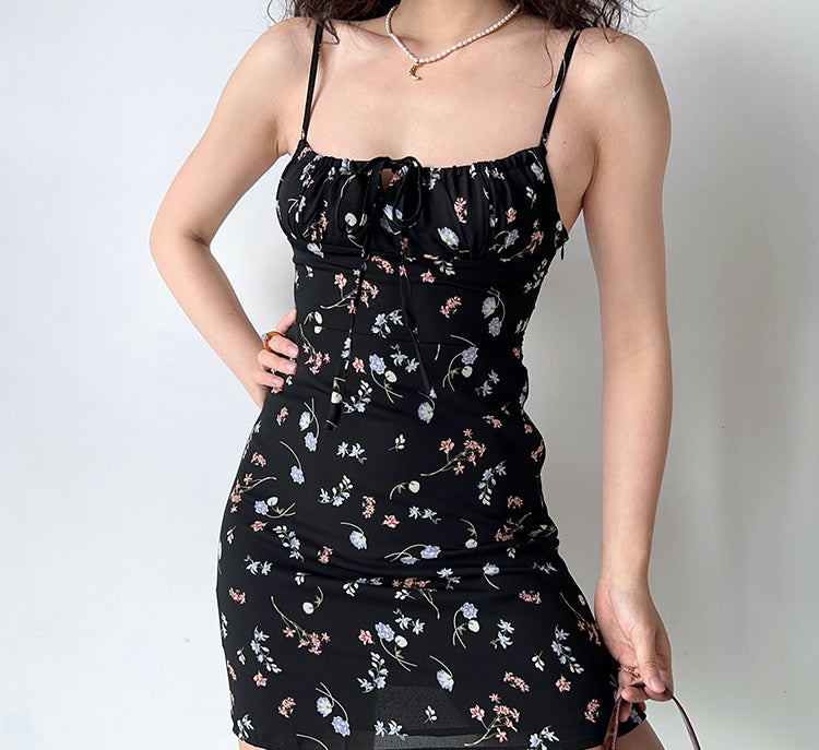 Idyllic Floral Tie Dress