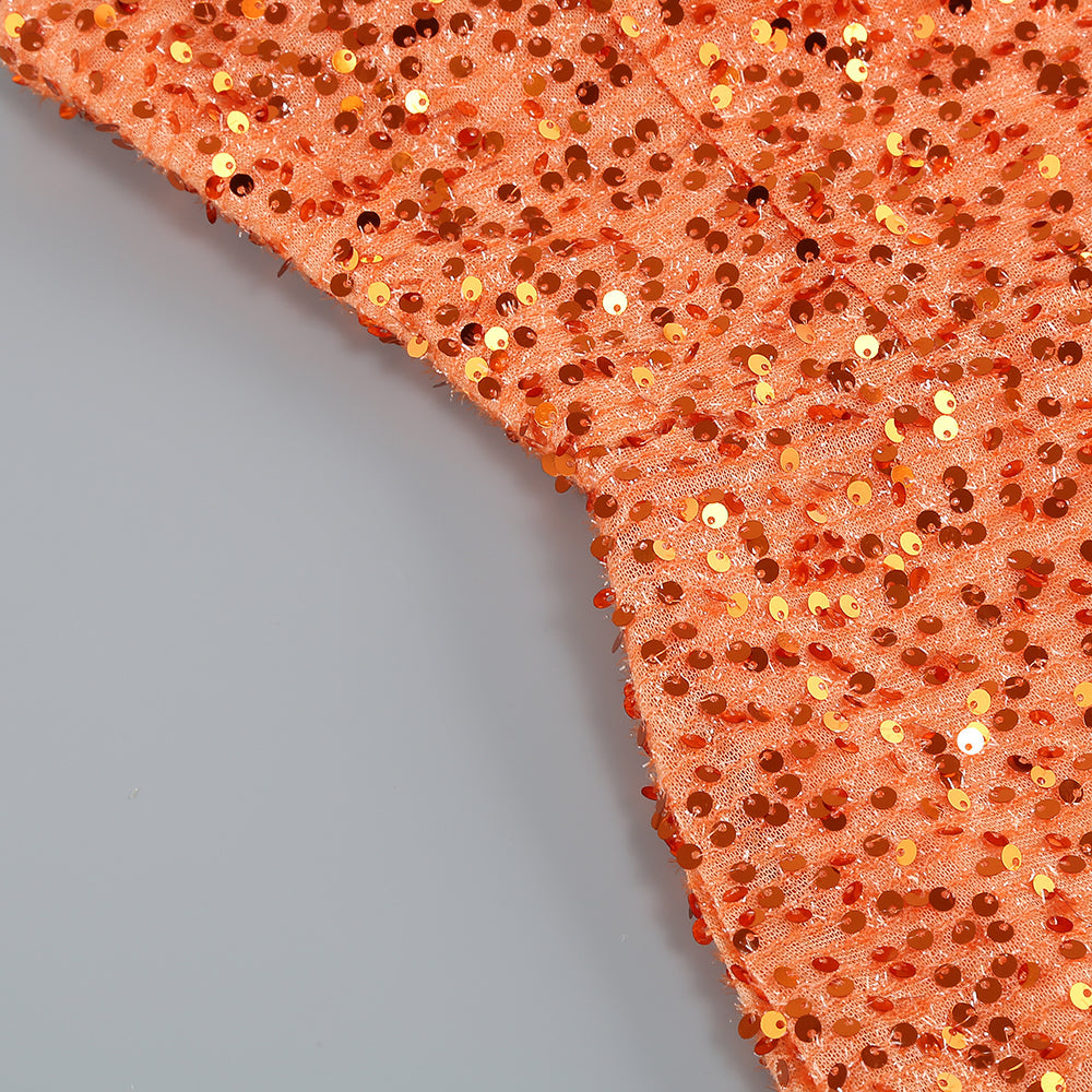 Noel Sequin Slit Maxi Dress