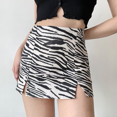 What's Next Zebra Split Skirt