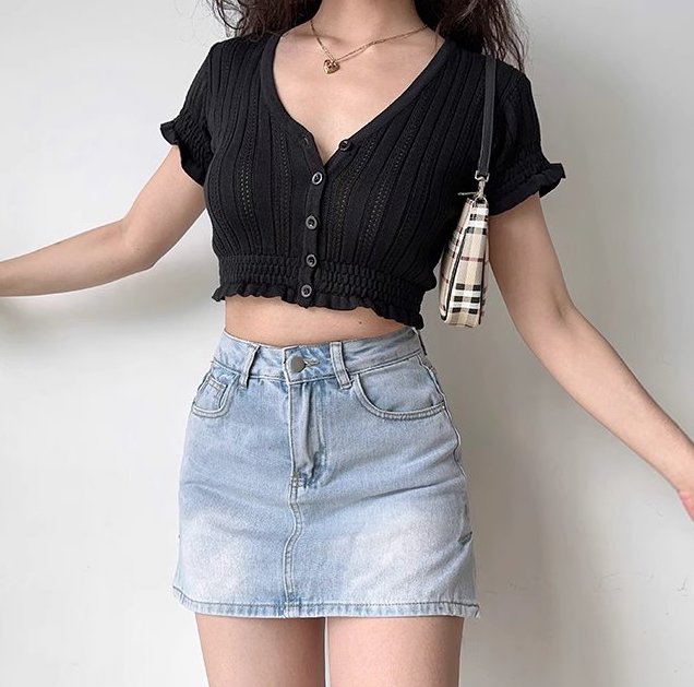 Capri Denim Mini Skirt