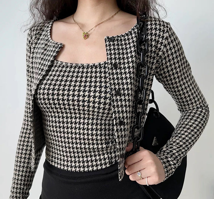 Vintage Film Houndstooth Two-Piece Set ~ HANDMADE