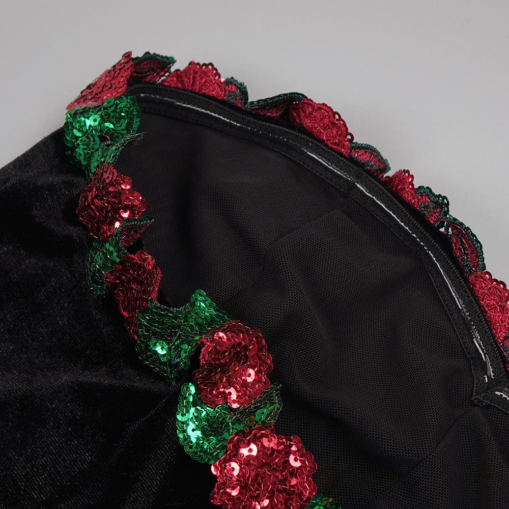 Rosetta Embellished Velvet Maxi Dress