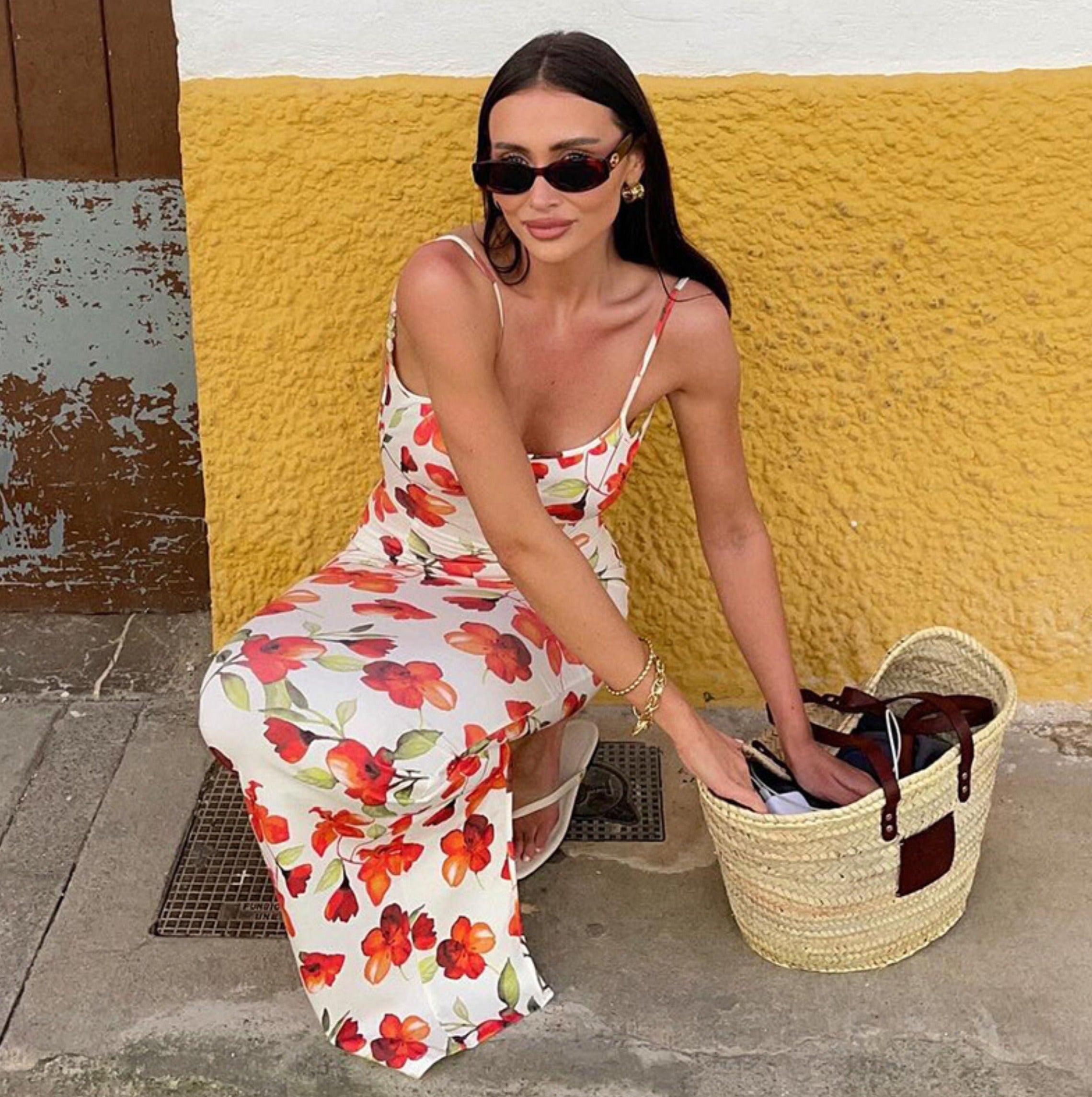 Zoe Floral Print Maxi Dress