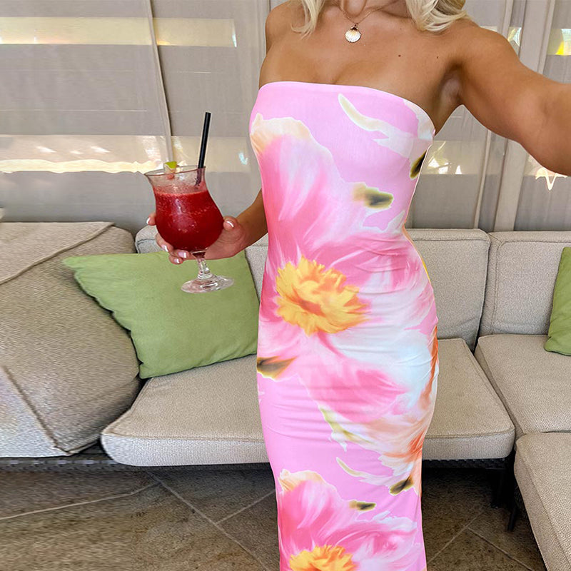 Susie Floral Strapless Maxi Dress