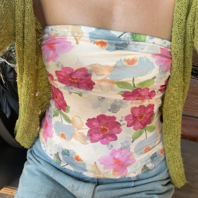 Sila Floral Mesh Tube Top