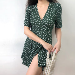 Argentina Wrap Dress // Chive Green