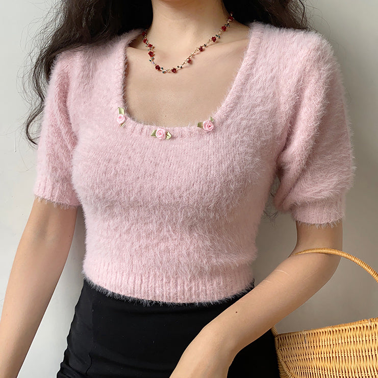 Daphne Rosette Pullover Sweater