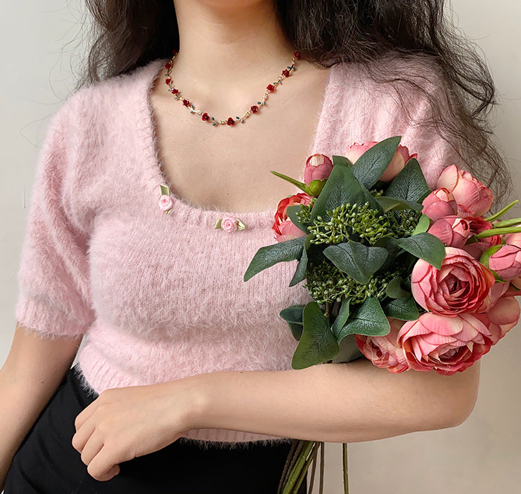 Daphne Rosette Pullover Sweater