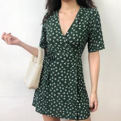 Argentina Wrap Dress // Chive Green