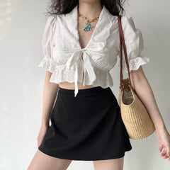 Estelle Eyelet Puff Top ~ HANDMADE