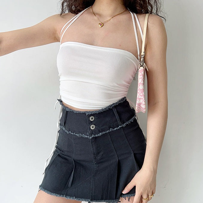 Dual Drawstring Halter Camisole