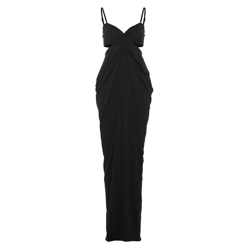 Slimming Halter Waist-Baring Hollow Dress