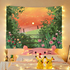 Oil Painting Tapestry & LED Lights Set