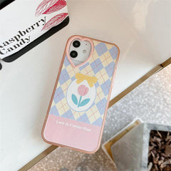 Pastel Argyle Tulip iPhone Case