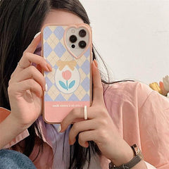 Pastel Argyle Tulip iPhone Case