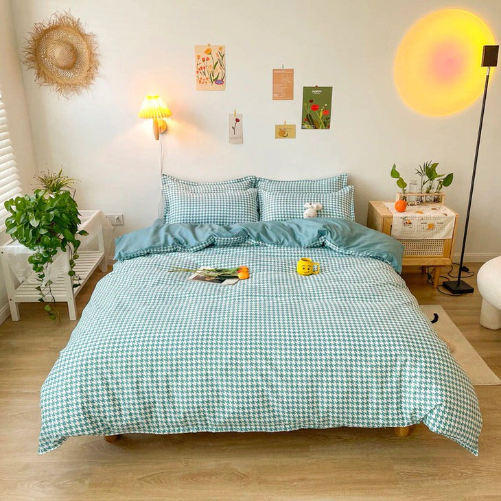 Pastel Dogtooth Check Bedding Set