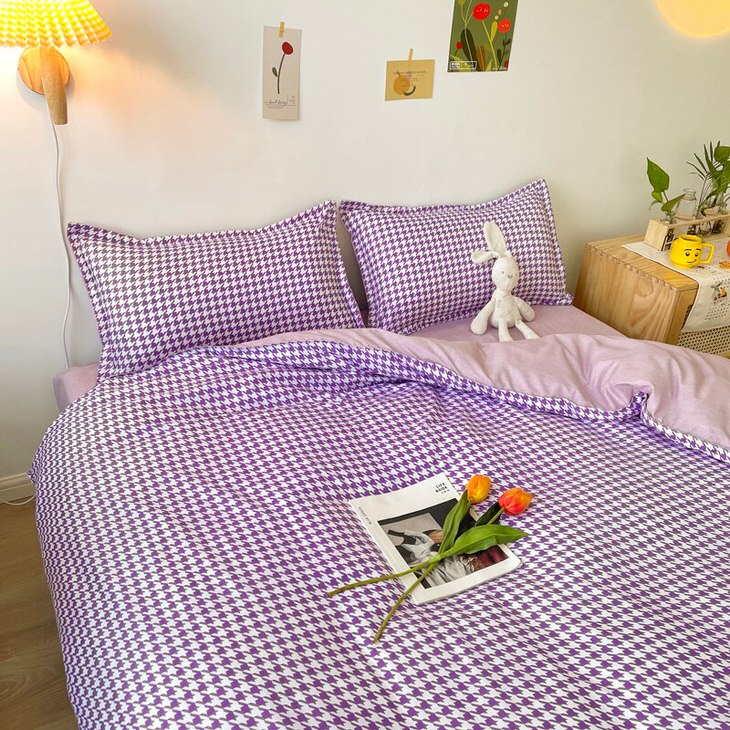 Pastel Dogtooth Check Bedding Set