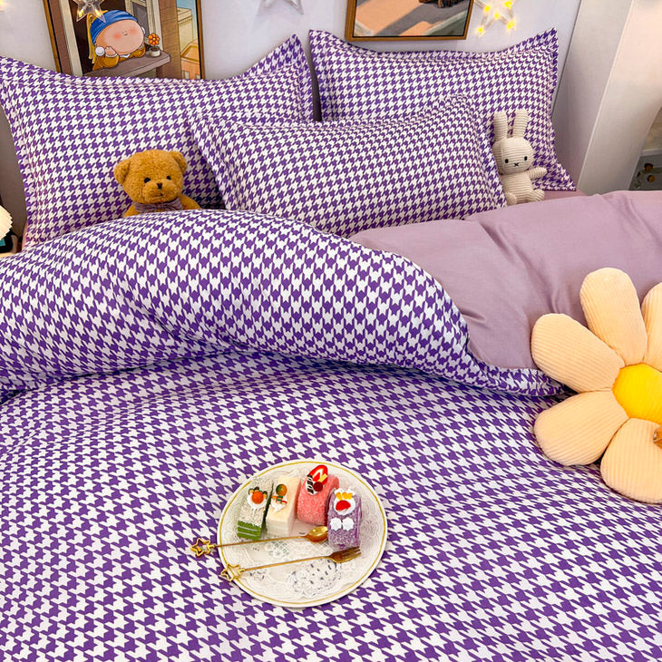 Pastel Dogtooth Check Bedding Set