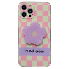 Pastel Flower Checker iPhone Case