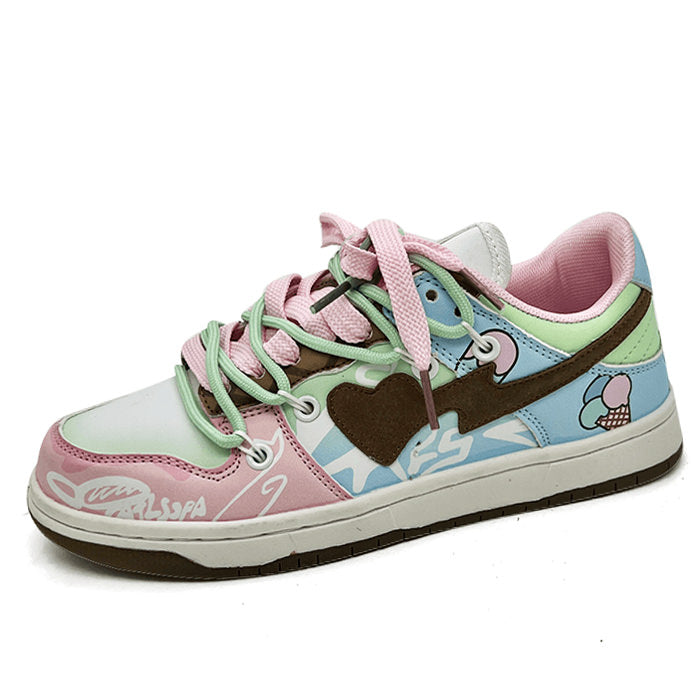 Pastel Heart Aesthetic Sneakers