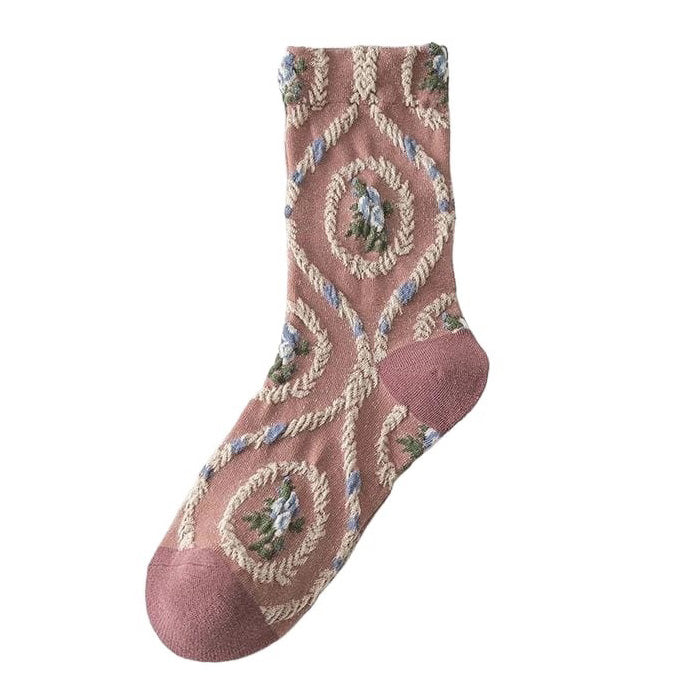 Pastel Pink Floral Socks