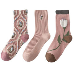 Pastel Pink Floral Socks