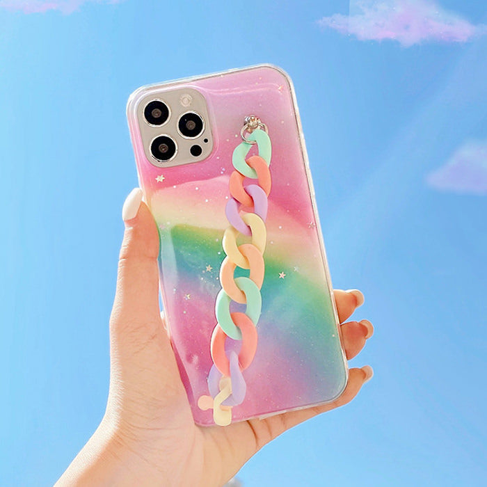 Pastel Rainbow Chain iPhone Case