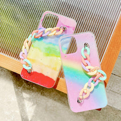 Pastel Rainbow Chain iPhone Case