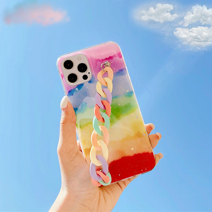 Pastel Rainbow Chain iPhone Case