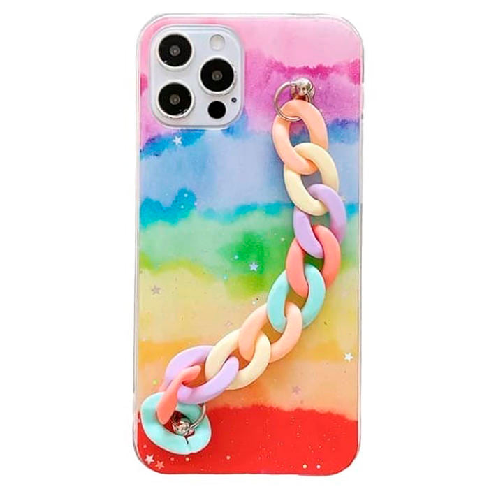 Pastel Rainbow Chain iPhone Case