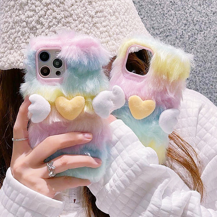 Pastel Rainbow Fuzzy iPhone Case