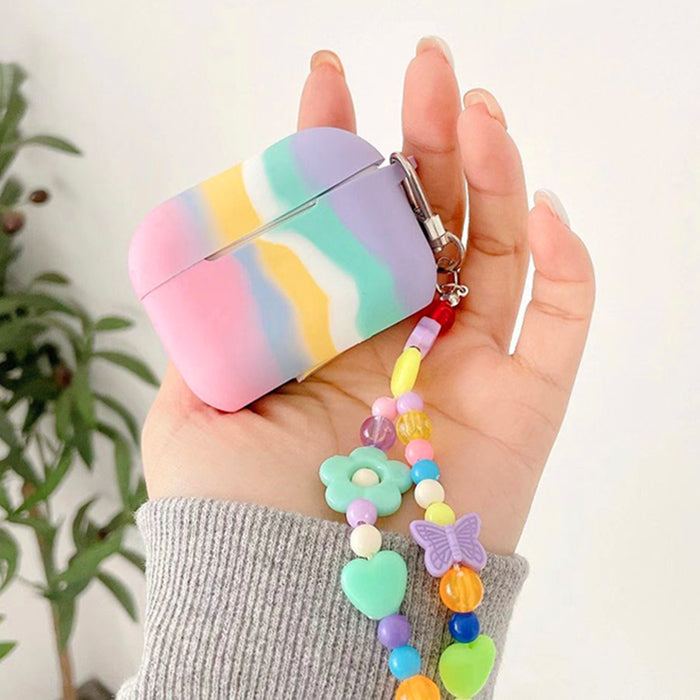 Pastel Rainbow Stripes AirPods Case