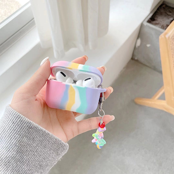 Pastel Rainbow Stripes AirPods Case