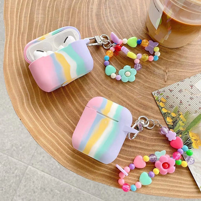 Pastel Rainbow Stripes AirPods Case