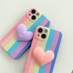 Pastel Rainbow Stripes iPhone Case