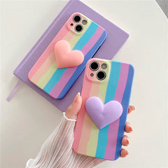 Pastel Rainbow Stripes iPhone Case