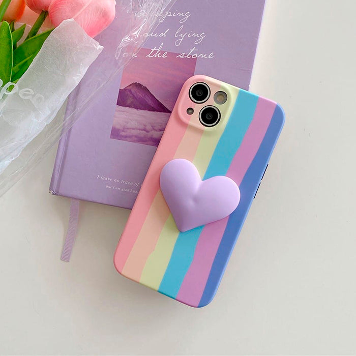 Pastel Rainbow Stripes iPhone Case