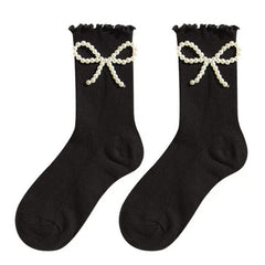 Pearl Bow Socks