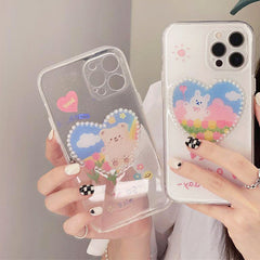 Pearl Heart Bunny iPhone Case