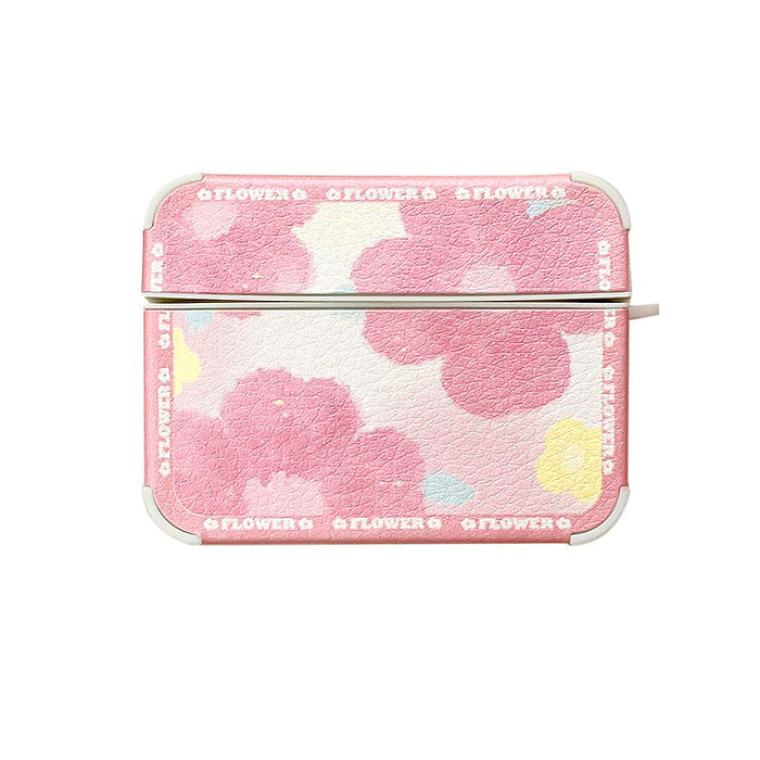 Pink Floral Paint Airpods Case